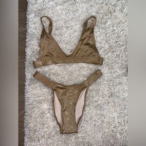 House of CB Nude Shiny Bikini Set